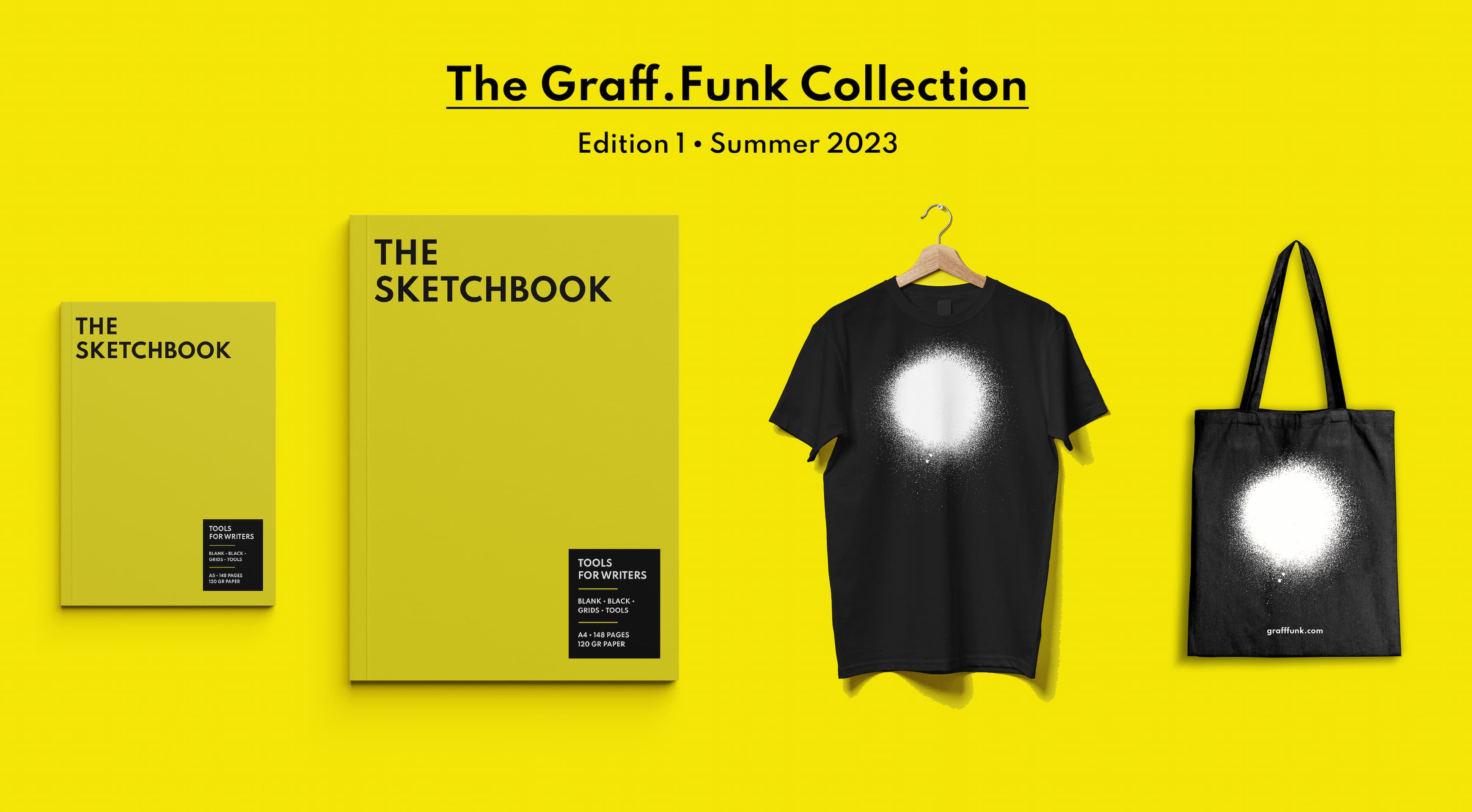 The Graff.Funk collection: Sketchbook, T-Shirt and bag
